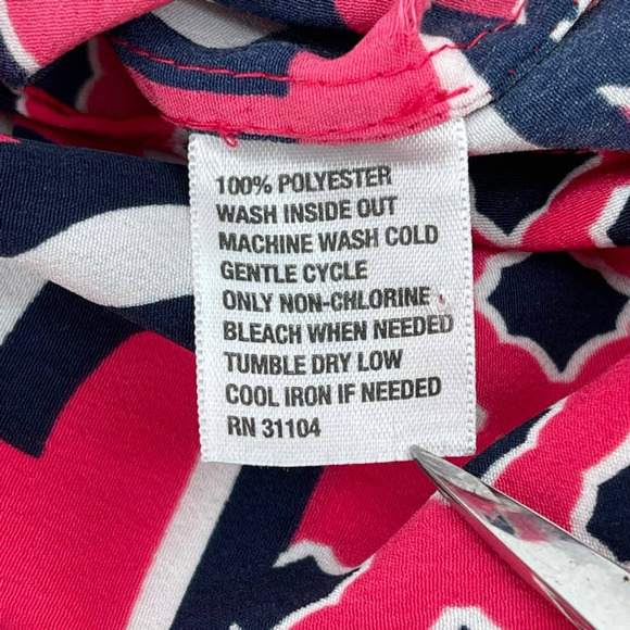 Crown & Ivy High Neck Halter Shift Mini Dress Geo Pink Navy - Size Small EUC - Picture 6 of 11